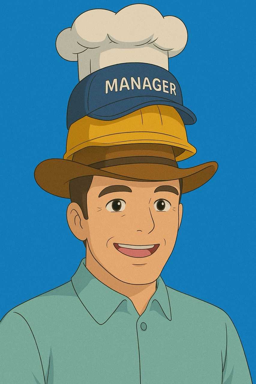 Me wearing many hats